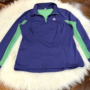 Fila Pull Over Jacket deep Blue/purple with Green size M